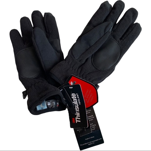 NEW North Crest Black Fleece Thinsulate Gloves NWT - Picture 2 of 10